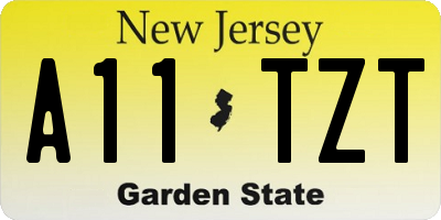 NJ license plate A11TZT