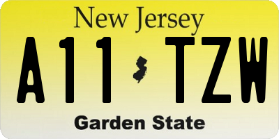 NJ license plate A11TZW