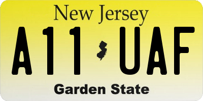 NJ license plate A11UAF