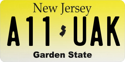 NJ license plate A11UAK