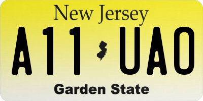 NJ license plate A11UAO
