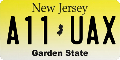NJ license plate A11UAX