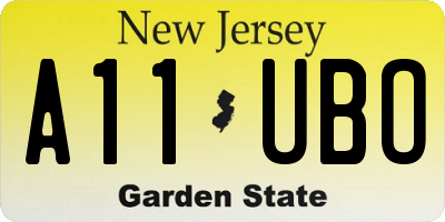 NJ license plate A11UBO