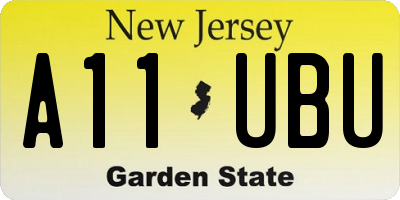 NJ license plate A11UBU