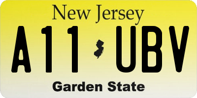 NJ license plate A11UBV