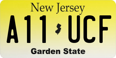 NJ license plate A11UCF