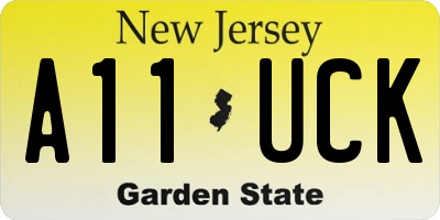 NJ license plate A11UCK