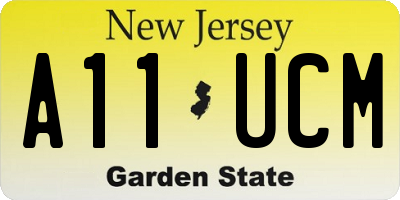 NJ license plate A11UCM