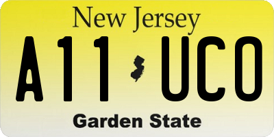 NJ license plate A11UCO