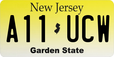 NJ license plate A11UCW