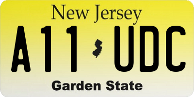 NJ license plate A11UDC