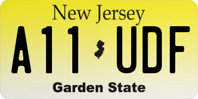 NJ license plate A11UDF
