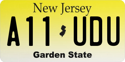 NJ license plate A11UDU