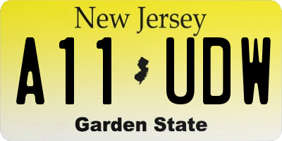 NJ license plate A11UDW