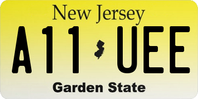 NJ license plate A11UEE