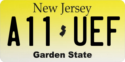 NJ license plate A11UEF