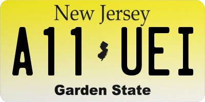 NJ license plate A11UEI