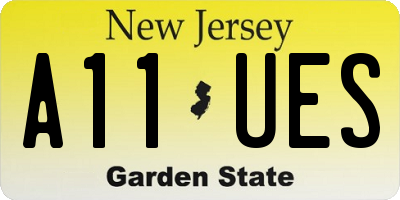 NJ license plate A11UES