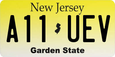 NJ license plate A11UEV