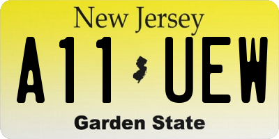 NJ license plate A11UEW