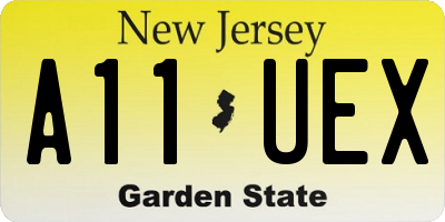 NJ license plate A11UEX