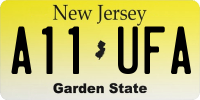 NJ license plate A11UFA