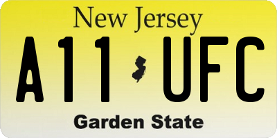 NJ license plate A11UFC