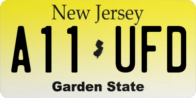 NJ license plate A11UFD