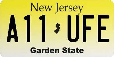 NJ license plate A11UFE