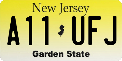 NJ license plate A11UFJ