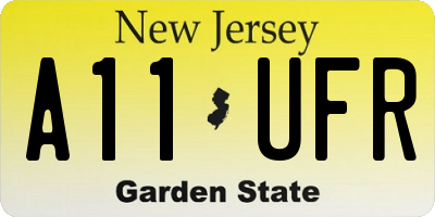 NJ license plate A11UFR