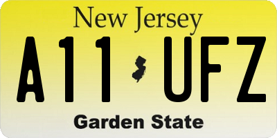 NJ license plate A11UFZ