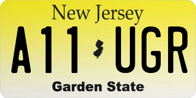 NJ license plate A11UGR