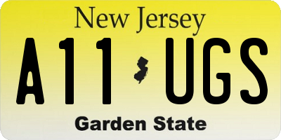 NJ license plate A11UGS