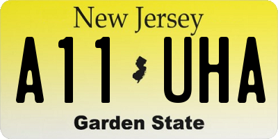 NJ license plate A11UHA