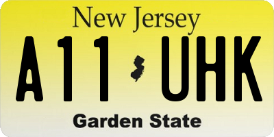 NJ license plate A11UHK