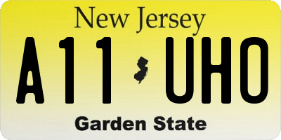 NJ license plate A11UHO