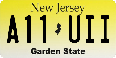 NJ license plate A11UII