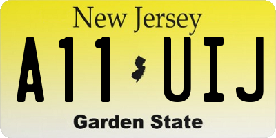 NJ license plate A11UIJ