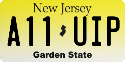 NJ license plate A11UIP
