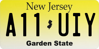 NJ license plate A11UIY