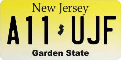 NJ license plate A11UJF