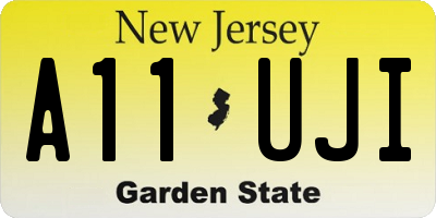 NJ license plate A11UJI