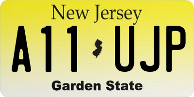NJ license plate A11UJP