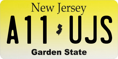 NJ license plate A11UJS
