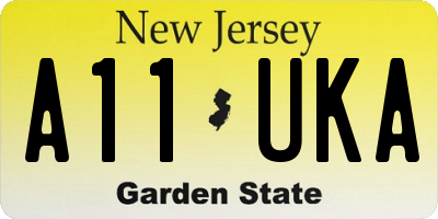 NJ license plate A11UKA