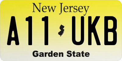 NJ license plate A11UKB