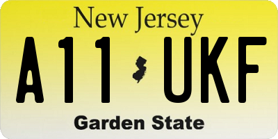 NJ license plate A11UKF