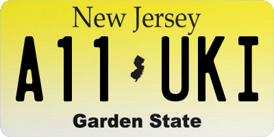 NJ license plate A11UKI