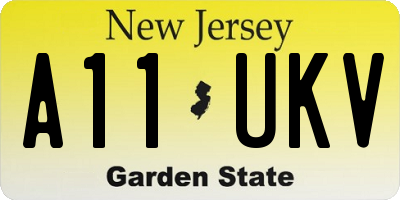 NJ license plate A11UKV